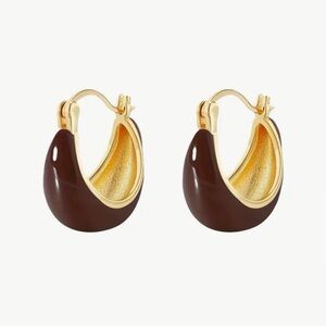 Cutest Brown Enamel Earrings